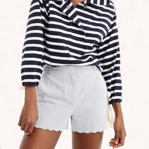 J. Crew Shorts Pinstriped Scalloped Size 00